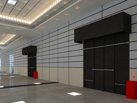 Exhibition Hall 13 interior and exterior 3D Model