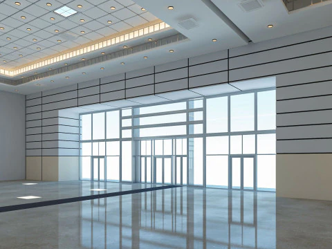 Exhibition Hall 13 interior and exterior 3D Model