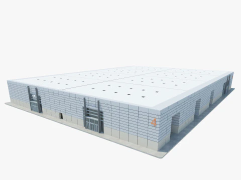 Exhibition Hall 13 interior and exterior 3D Model