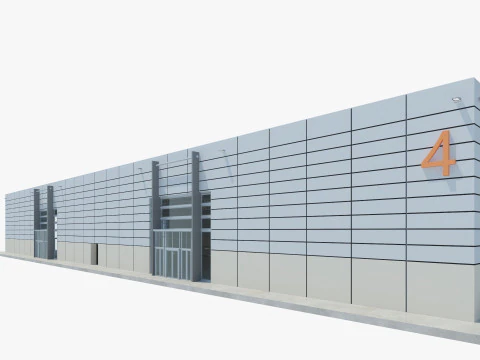 Exhibition Hall 13 interior and exterior 3D Model