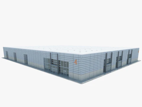 Exhibition Hall 13 interior and exterior 3D Model