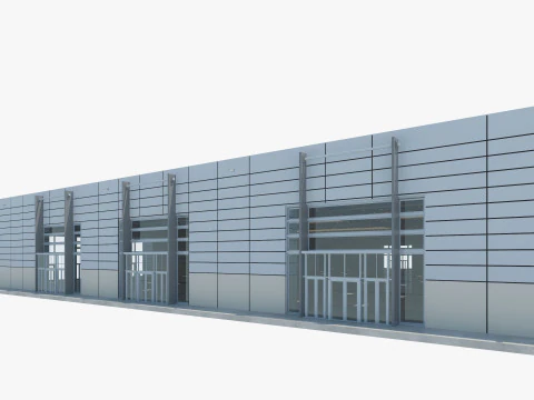 Exhibition Hall 13 interior and exterior 3D Model