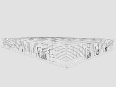 Exhibition Hall 13 interior and exterior 3D Model