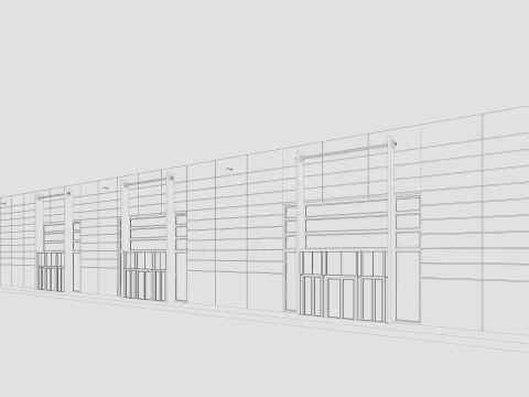 Exhibition Hall 13 interior and exterior 3D Model