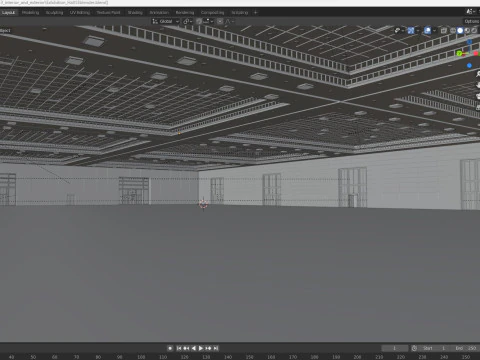 Exhibition Hall 13 interior and exterior 3D Model