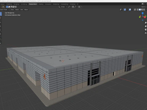 Exhibition Hall 13 interior and exterior 3D Model