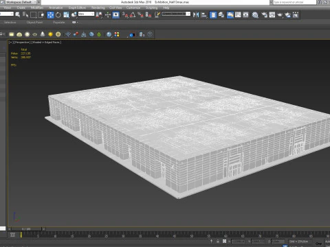 Exhibition Hall 13 interior and exterior 3D Model