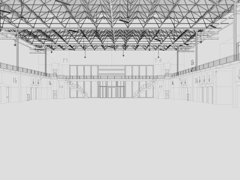 Exhibition Hall 14 interior 3D Model