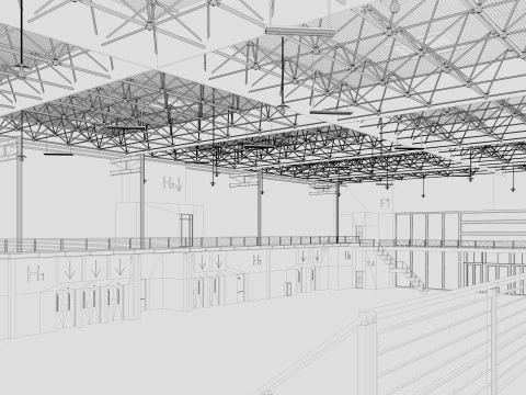 Exhibition Hall 14 interior 3D Model