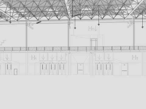 Exhibition Hall 14 interior 3D मॉडल