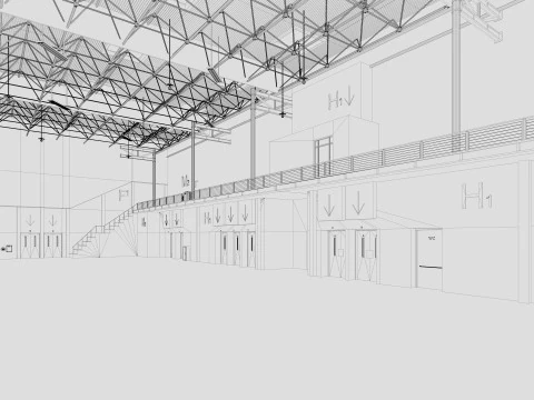 Exhibition Hall 14 interior 3D Model
