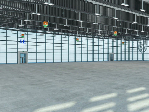 Exhibition Hall exterior and interior 18 3D Model