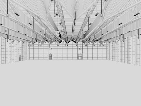 Exhibition Hall exterior and interior 18 3D Model