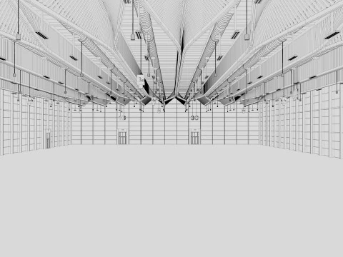 Exhibition Hall exterior and interior 18 3D Model