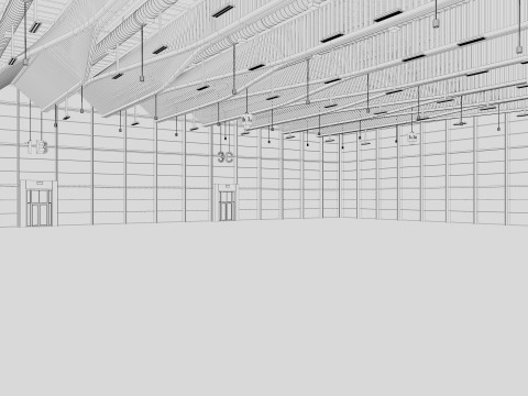 Exhibition Hall exterior and interior 18 3D Model