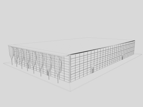 Exhibition Hall exterior and interior 18 3D Model