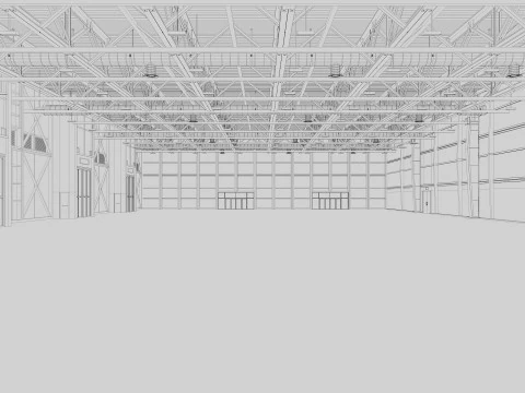 Exhibition Hall interior and exterior 19 3D Model