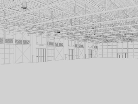 Exhibition Hall interior and exterior 19 3D Model