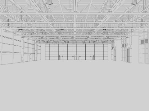 Exhibition Hall interior and exterior 19 3D Model