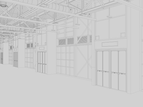 Exhibition Hall interior and exterior 19 3D Model