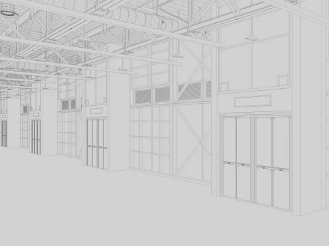 Exhibition Hall interior and exterior 19 3D Model