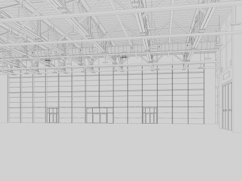 Exhibition Hall interior and exterior 19 3D Model