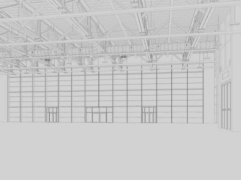 Exhibition Hall interior and exterior 19 3D Model