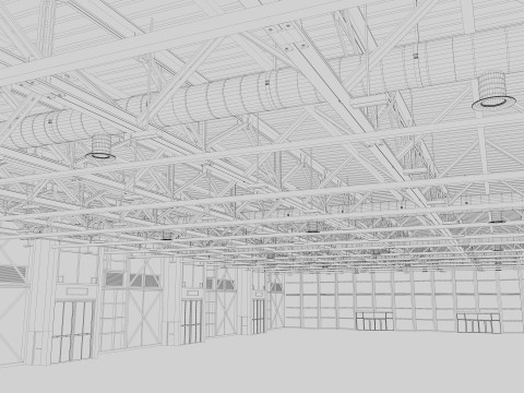 Exhibition Hall interior and exterior 19 3D Model