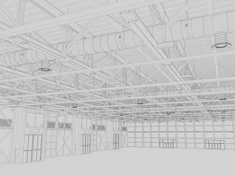 Exhibition Hall interior and exterior 19 3D Model