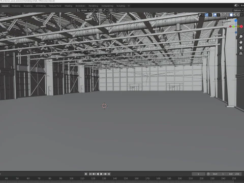 Exhibition Hall interior and exterior 19 3D Model