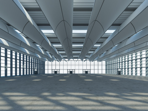Exhibition Hall 22 interior and exterior 3D Модель