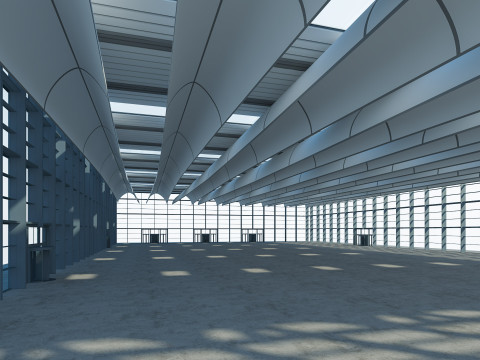 Exhibition Hall 22 interior and exterior 3D Модель