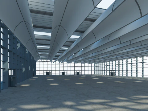 Exhibition Hall 22 interior and exterior 3D Model