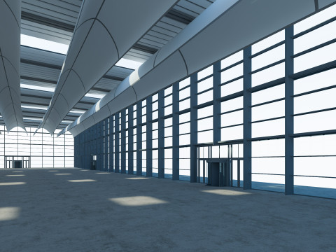 Exhibition Hall 22 interior and exterior 3D Модель