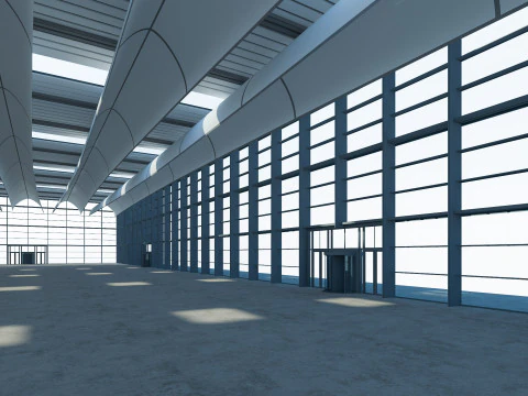 Exhibition Hall 22 interior and exterior 3D Model