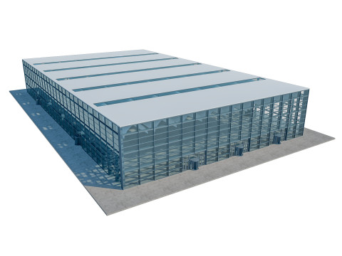 Exhibition Hall 22 interior and exterior 3D Модель