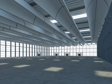 Exhibition Hall 22 interior and exterior 3D Model