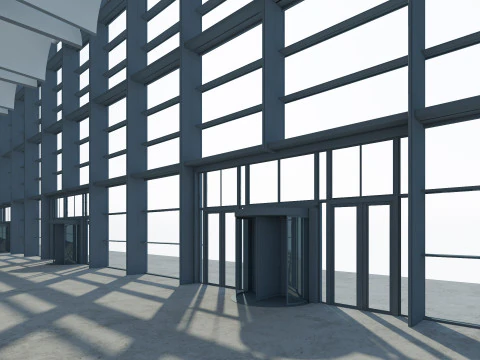 Exhibition Hall 22 interior and exterior 3D Model