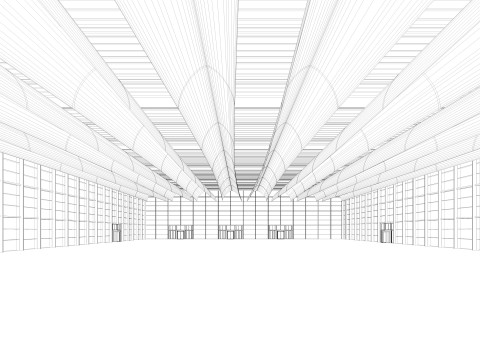 Exhibition Hall 22 interior and exterior 3D Модель