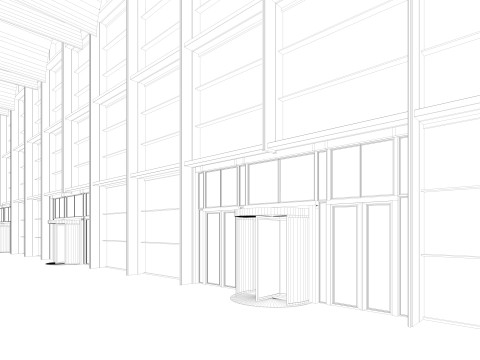 Exhibition Hall 22 interior and exterior 3D Модель