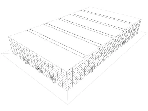 Exhibition Hall 22 interior and exterior 3D Model