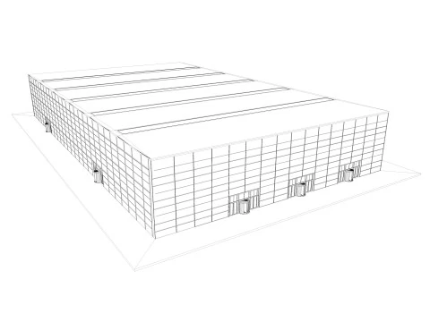 Exhibition Hall 22 interior and exterior 3D Model