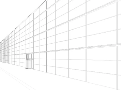 Exhibition Hall 22 interior and exterior 3D Model
