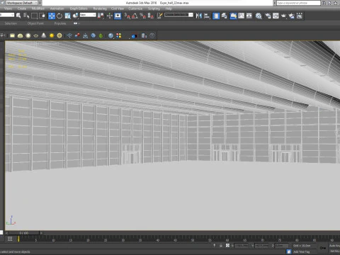 Exhibition Hall 22 interior and exterior 3D Model