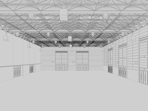Exhibition Hall Warehouse 24 3D Model