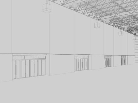 Exhibition Hall Warehouse 24 3D Model