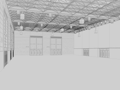 Exhibition Hall Warehouse 24 3D Model
