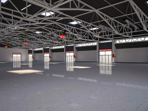 Exhibition Hall interior and exterior 25 3D Model