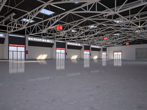 Wnętrze i zewnątrz Sali Wystawowej 25 Model 3D