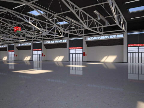 Exhibition Hall interior and exterior 25 3D Model